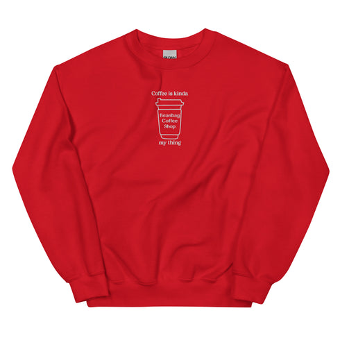 BeanBag Coffee Shop EMBROIDERED Sweatshirt